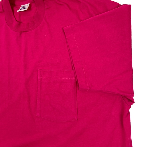 BVD Plain Blank Pocket Shirt Fuschia Single Stitch - Picture 3 of 6